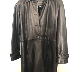 Banana republic genuine leather coat